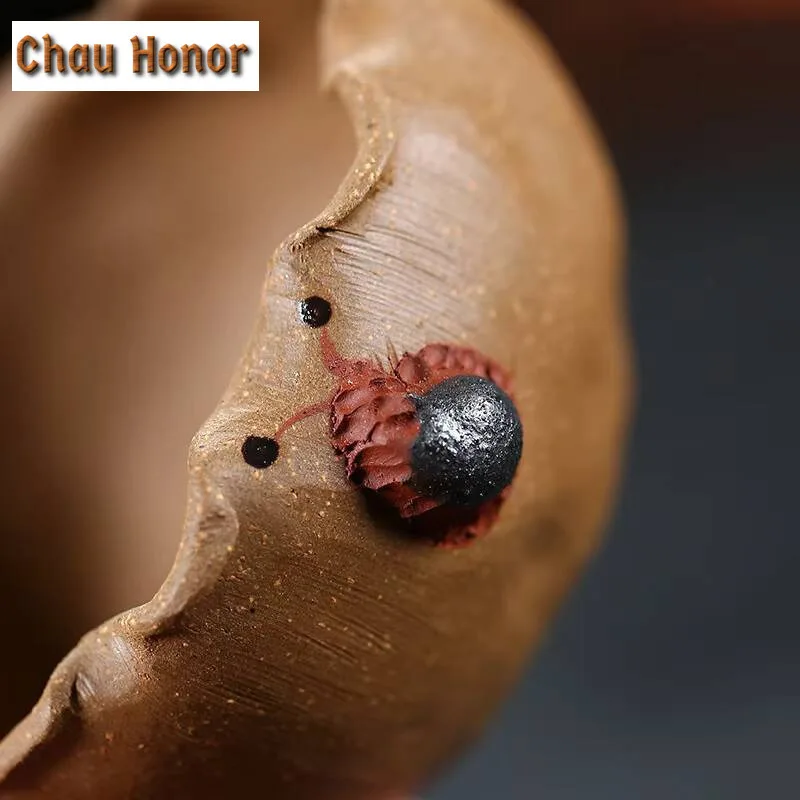 130ml Yixing Raw Ore Slope Mud Zisha Lotus Leaf Master Cup All Handmade Kung Fu Teaset Small Cup Household Drinkware Accessories