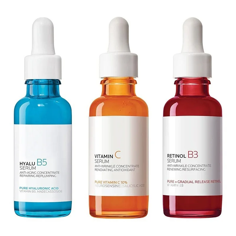 

3PCS CICAPLAST B5 Serum / RETINOL B3 Serum / PURE VITAMIN C10 Serum / HYALU B5 Serum / EFFACLAR Serum / NIACINAMIDE 10 Serum