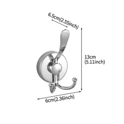 Waterproof Stainless Steel Suction Cup Wall Hooks: Reusable, Punch-Free - 2PCS (Silver C)