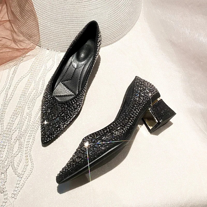 Women's Ballet Flats 2026 New Rhinestones Flat Casual Loafers Female Plus Size 43 Slip on Boat Shoes Chaussure Femme - 6