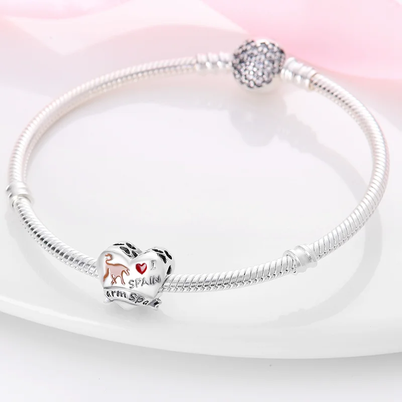 pandora charm bracelet Hot Sale Heart Shape Bead Charms De Plata 925 Fit Original Pandora Bracelet Diy Support Wholesale Dropshipping For Bangle Making mens wedding bands