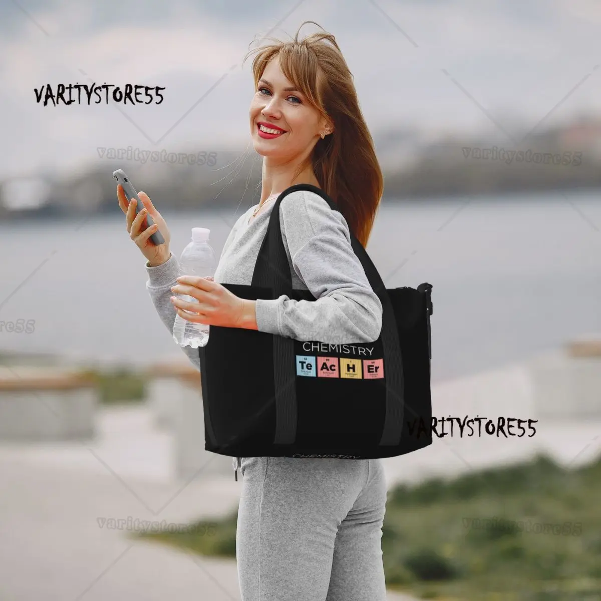 Chemistry Teacher Periodic Table Groceries Tote Shopping Bags Women Big Capacity Science Lab Tech Gym Beach Travel Bags