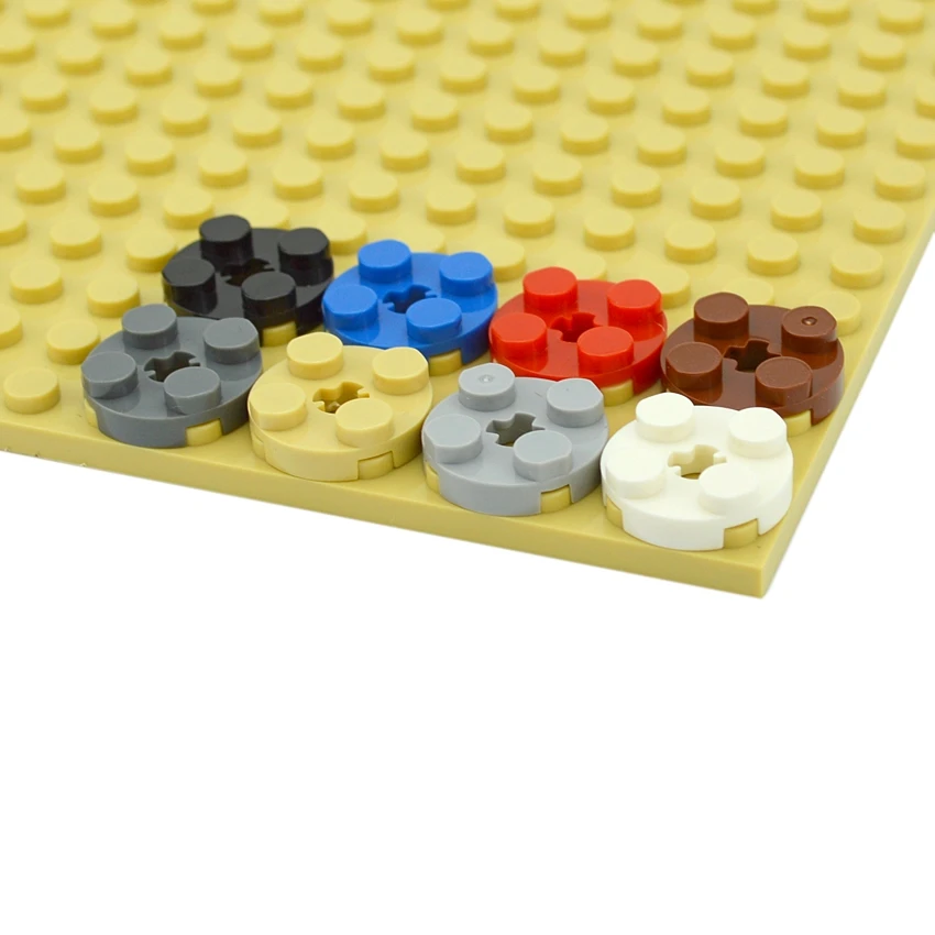 빌딩 블록 MOC 부품 DIY 2x2 라운드 플레이트, 크로스 샤프트 구멍 교육용 기술 벽돌 Leduo 100 장난감, 4032 개