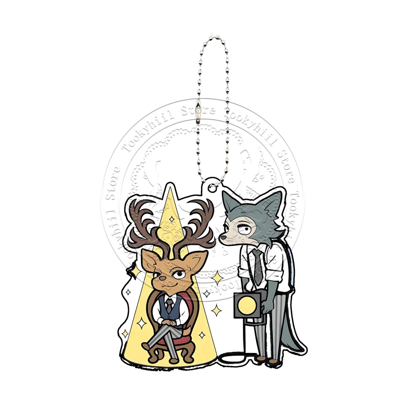 BEASTARS Acryl-Schlüsselanhänger Anime-Charaktere Rouis Legoshi Hal Taschenanhänger Studenten-Schlüsselring Deko-Accessoires Kawaii Paar-Set Geschenk – Detail 7