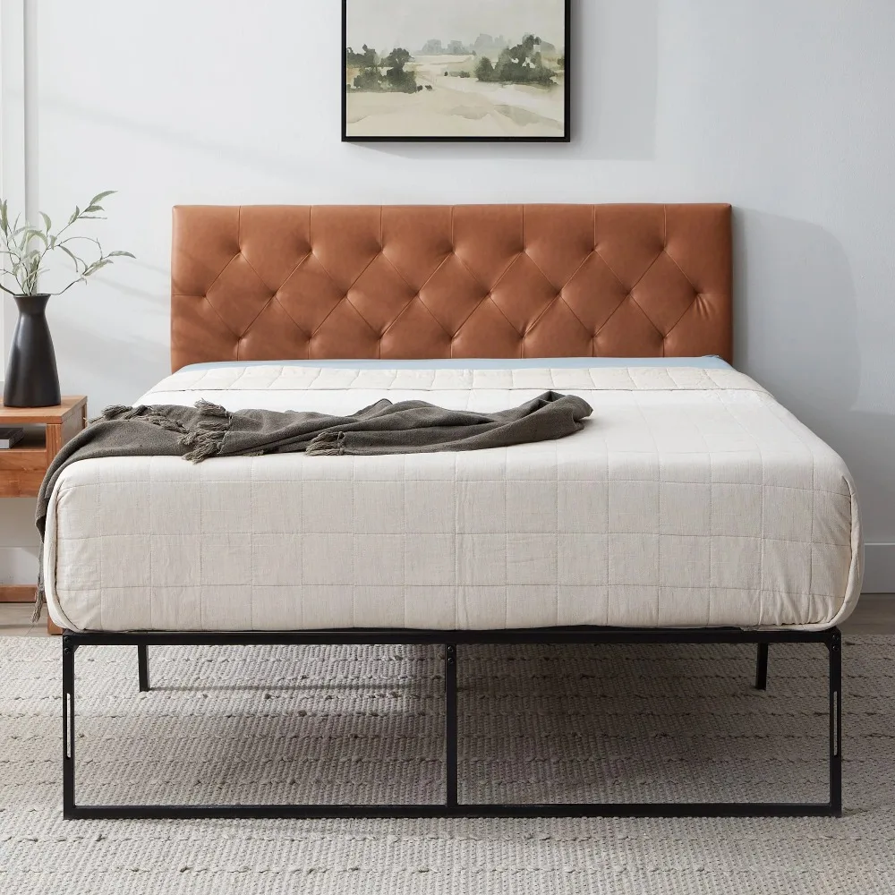 

Wooden Headboard for Double Size Bed Bases & Frames Harrington Faux Leather Upholstered Headboard Camel Twin Bed Adhesive Header