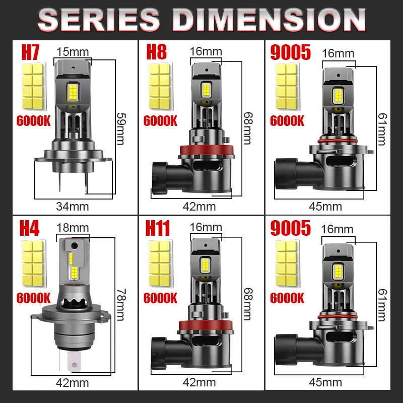 800W Turbo H7 H11 LED Headlight Bulbs CANBUS Lights 80000LM thumbnail 6