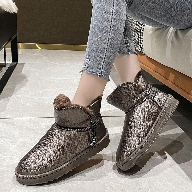Winter Fashionable Unisex Snow Boots for Men, Outdoor Casual Boots, Warm Plus Velvet, Waterproof and Non-slip Women's Boots