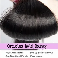 Extensions de cheveux humains brésiliens lisses de 26, 28, 30 pouces, noir naturel, 1/3/4 pièces, 100% cheveux humains, mèches Remy 4