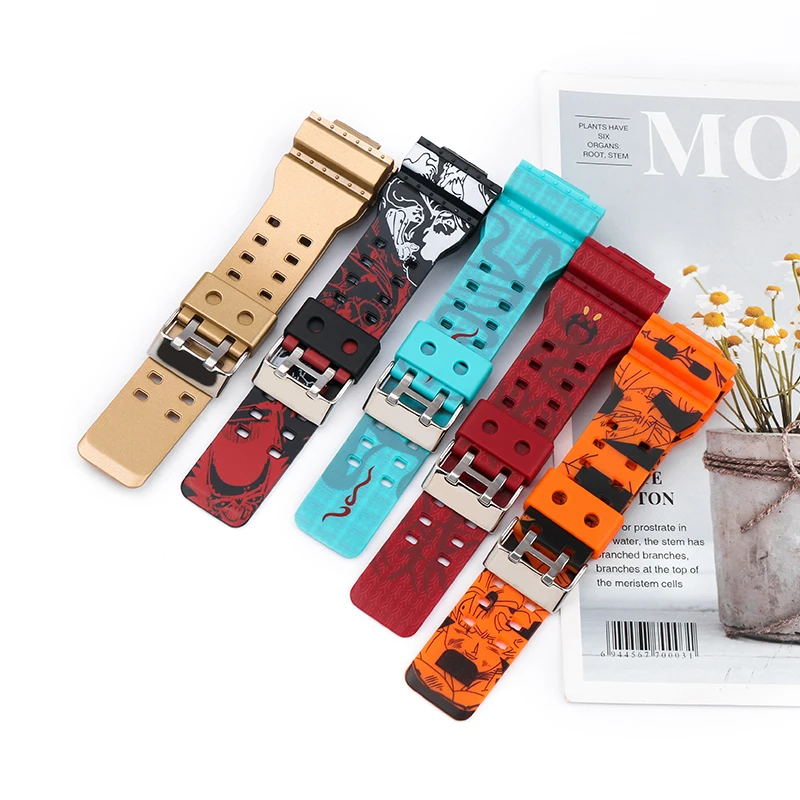 Co-name Men's Resin strap case for Casio G-Shock GD GA110 120 140 GAX100 GLS Sports Waterproof watch band Strap accessories