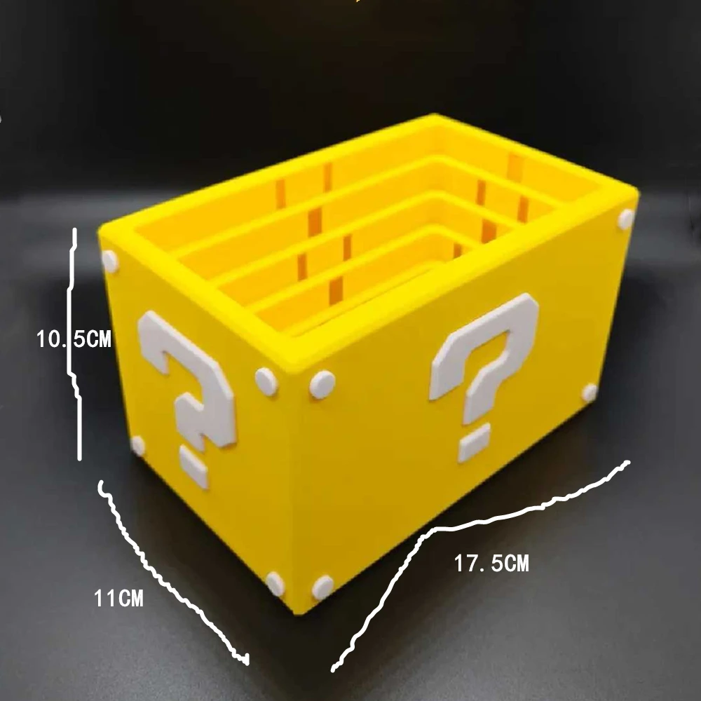 3D Printed Question Block Tissue Box with Auto Lowering Design for Decor Self Lowering Top for Easy Last Tissue Access