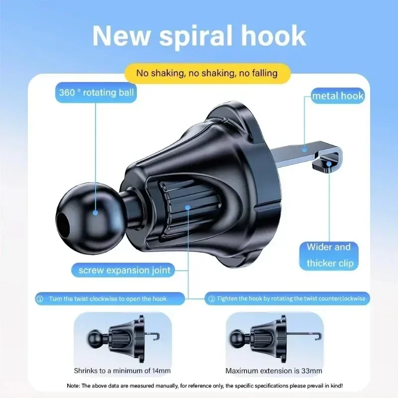 Universal Cell Phone Car Stand Auto-Lock Rotatable Vent Clip Hands Phone Holders for 4-7 Inch iPhone Samsung Xiaomi Phone Holder Mobile Phone Holder