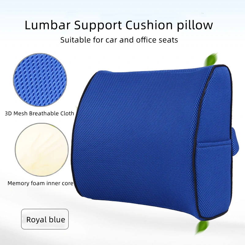 3D Car Lumbar Support Cushion Memory Foam Waist Pillow Soft Cozy Seat Back Cushion For Protect Lumbar Cushion Chair Sofa Office