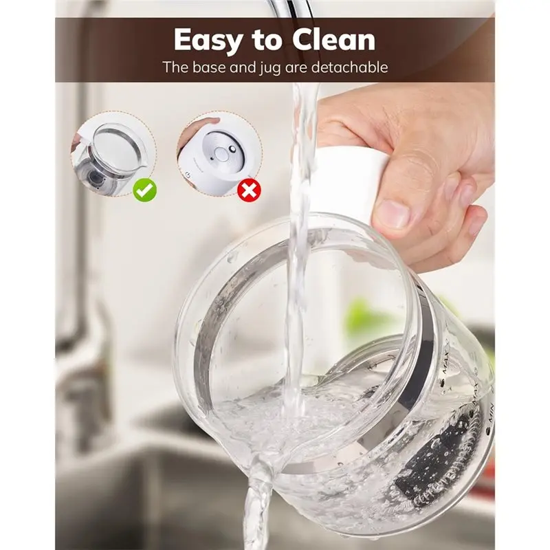 【TODAY ONLY】Milk Frother Electric Glass Milk Frother 4 In 1 Function,Capacity 250Ml Cappuccino Or 500Ml Hot Milk, Eu Plug 3