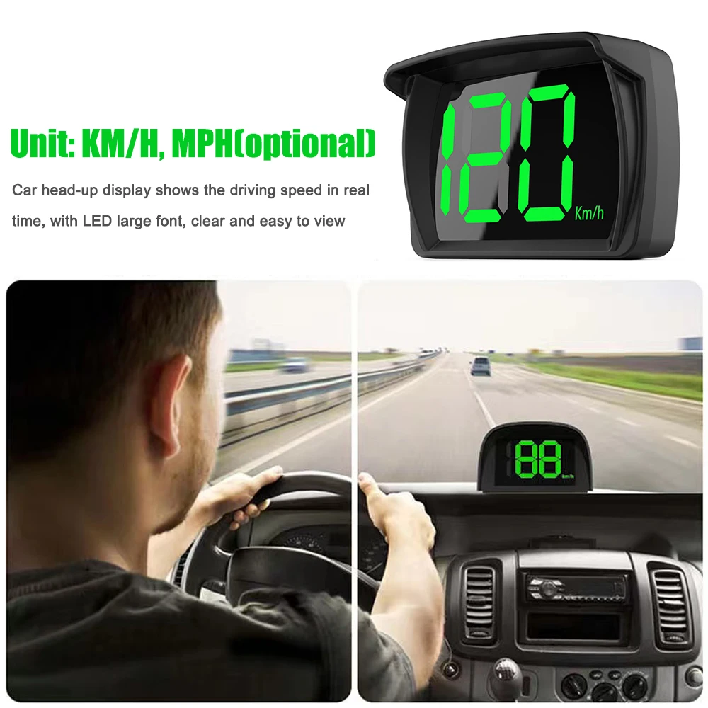 범용 자동차 헤드업 디스플레이, GPS Mph Km/h HUD 디지털 속도계 헤드업 디스플레이, 빅 폰트 속도, 모든 차량용 실시간 디스플레이