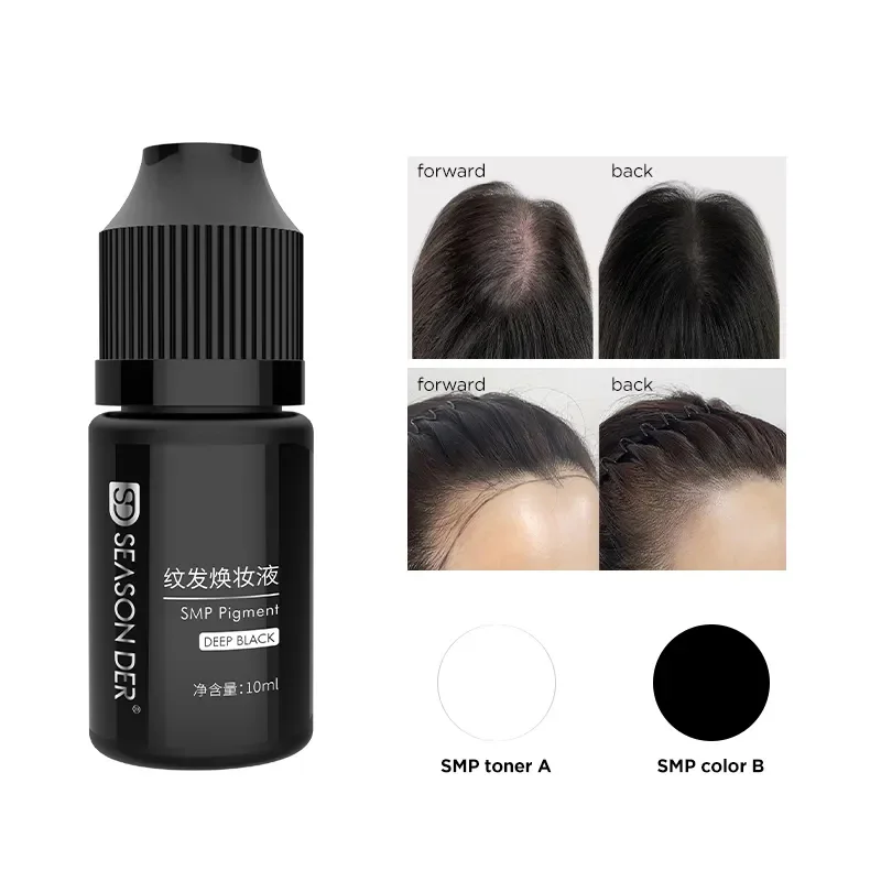 Season Der 10ML Deepest Black Micropigmentation Ink High Quality Liquid Hair Tattoo Pigments With No Discoloration SMP Inks