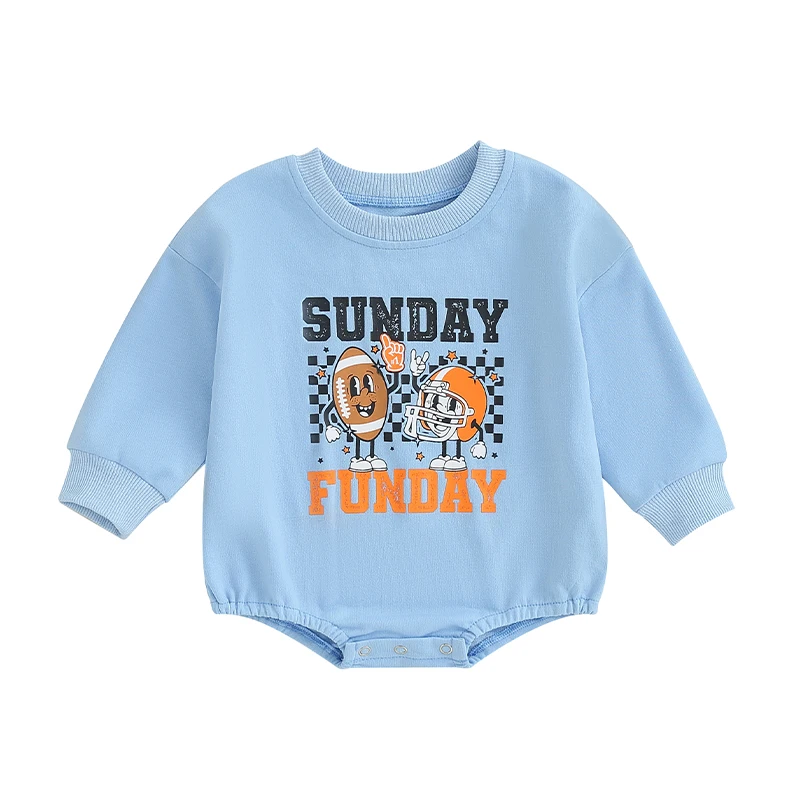 Boy Baby Rugby Rompers Baby Romper Long Sleeve Crew Neck Letters Rugby Print Fall Bodysuit ...