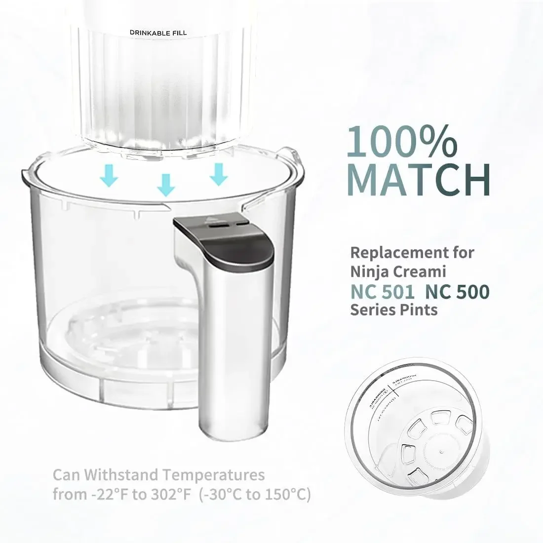 Cong.Lai Set van 4 Creami containers voor de Ninja Creami ijsmachine, tubs- accessoires met neopreen hoes voor NC301, NC300, NC299AMZ-serie, BPA-vrij, vaatwasmachinebestendig, lekvrij, herbruikbaar Cong.Lai Set van 4 Creami containers voor de Ninja Creami ijsmachine, tubs- accessoires met neopreen hoes voor NC301, NC300, NC299AMZ-serie, BPA-vrij, vaatwasmachinebestendig, lekvrij, herbruikbaar