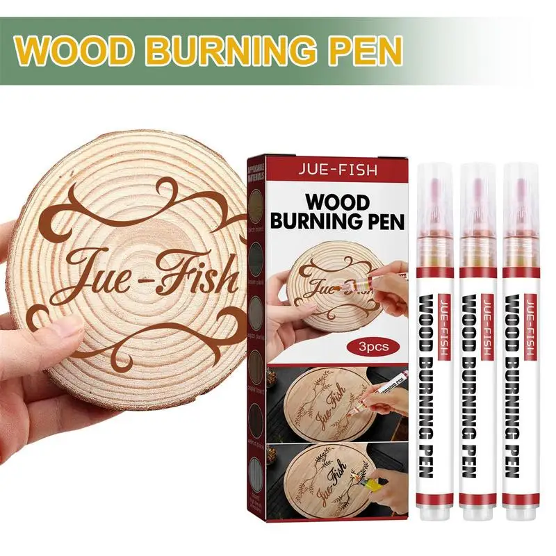 Wood Burning Pen Set, Double-Ended Marcador, Pintura em Madeira Detalhada, Gravura DIY, Artistas e Iniciantes
