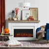 Landscape Electric Fireplace with Mantel, Replaceable Fireplace Insert Heater, Realistic Log and Flame Effect, Remote Control 1