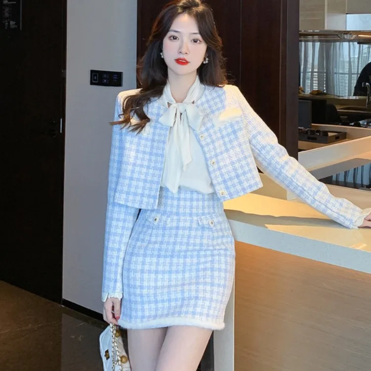☆関税込☆VENTE★Fur trimmed blue & silver tweed jacket★ Amazon.com: JYHBHMZG Light Blue Tweed Jacket - Classic