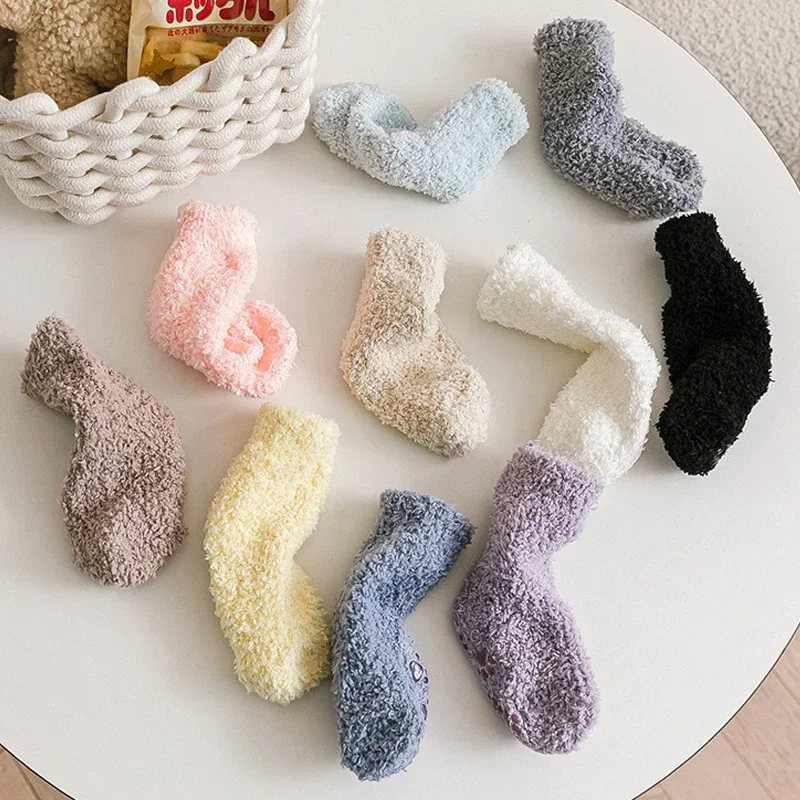 Winter Thick Coral Fleece Children Warm Kids Socks Girls Boys Toddler Soft Baby Autumn Stuff Newborn Anti-slip Floor Socks 0-5Y baby socks