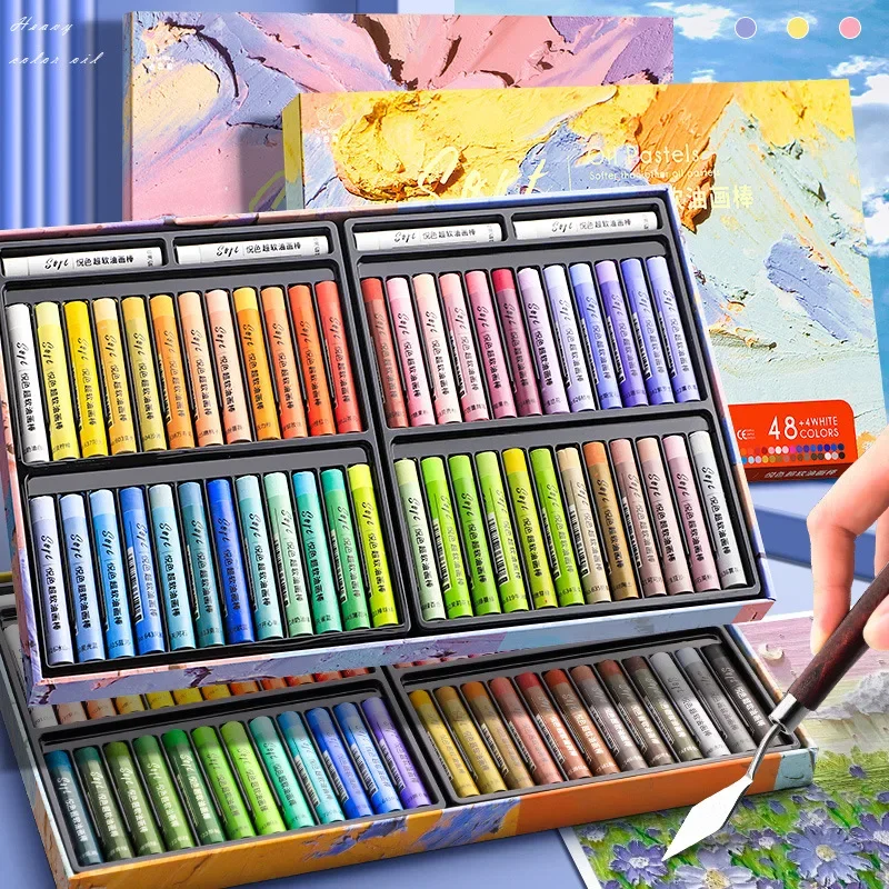 24/36/48 Color Super Soft Heavy Color Oil Painting Stick Children's Painting Safety and Non Toxic Crayon Special Tool