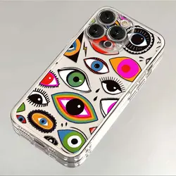 Y2K Blue Evil Eye Clear Soft TPU Phone Case - OPPO Reno 10 Pro 5G (T - 210TM5305A1)