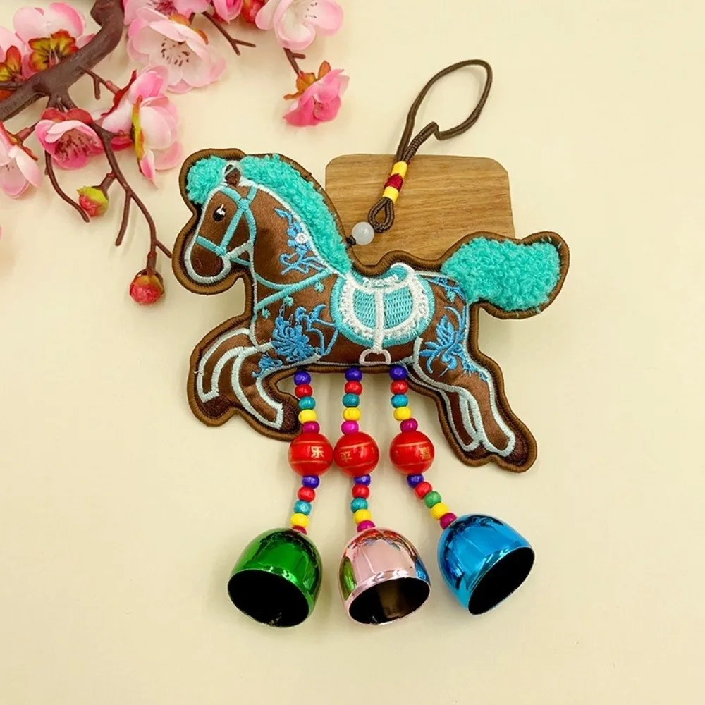 Chinese Red Chinese New Year Incense Packet Embroidered Zodiac Spring Festival Bell Pendant Portable with Tassel