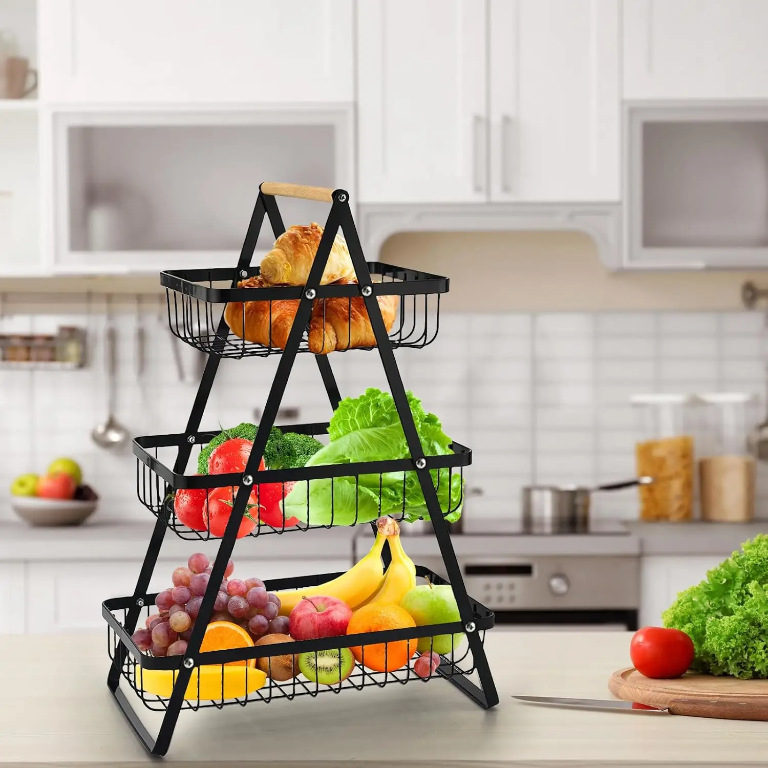 Fruit Basket with Wooden Handles 2