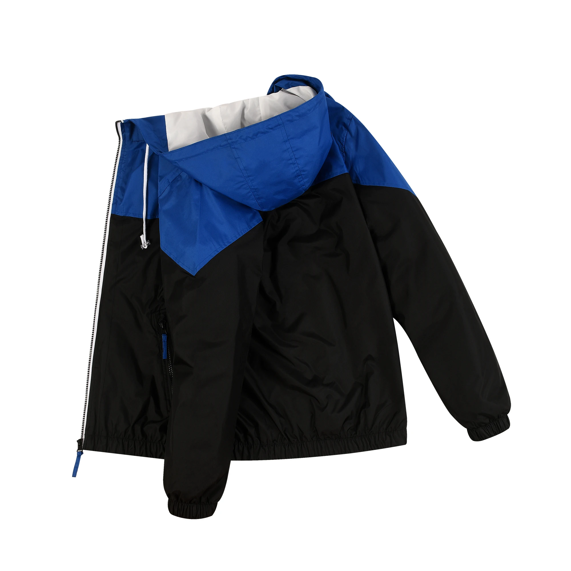 Men's Spring And Autumn New Colorblock Casual Jacket, Fashionable Hooded Windbreaker Coat