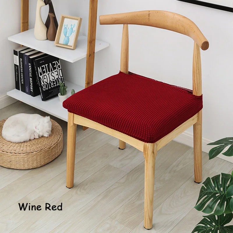 

Elastic Polar Fleece Seat Covers for Dining Room Removable Anti-Dust Chair Seat Slipcover Office Kitchen Dining Chair Seat Cover