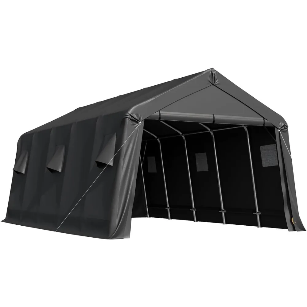 Description Picture 2 of item10 x 20 FT Heavy Duty Carport, Portable Garage with All-Steel Metal Frame & Vents, Anti-Snow Car Canopy Outdoor Storage Shelter