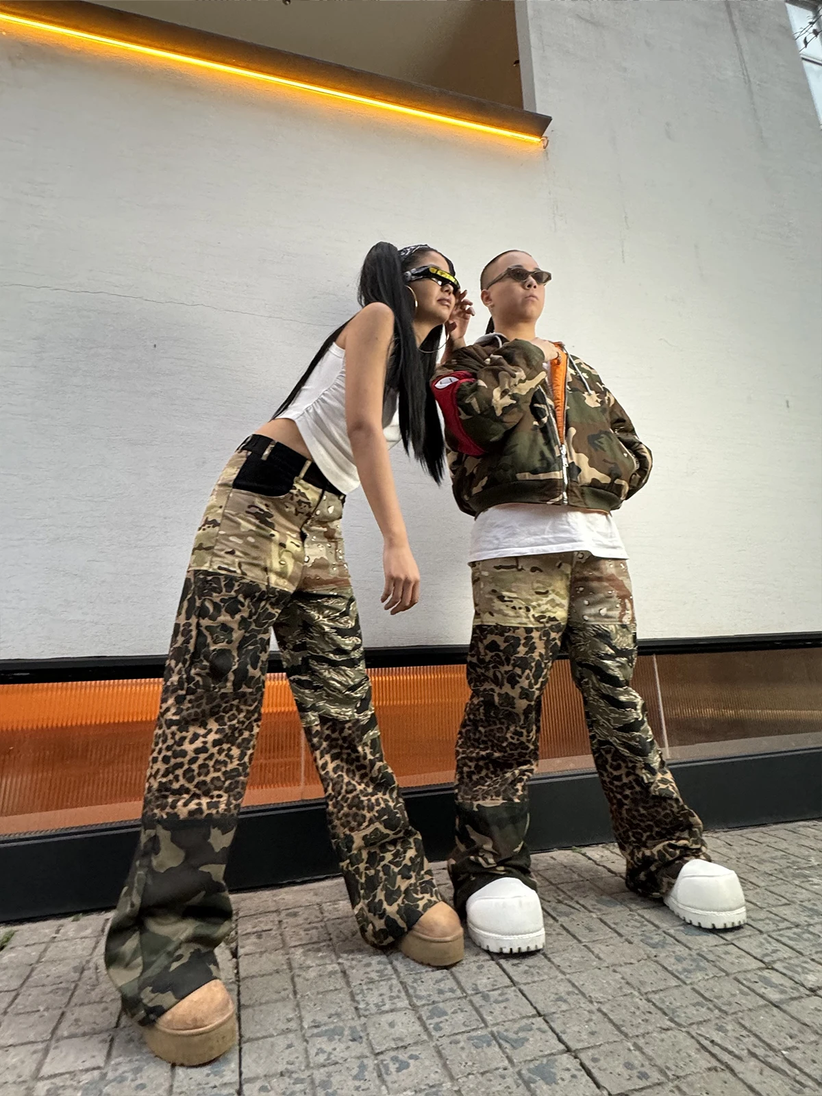 

Dark is a high-quality Gothic niche luxury designer co-branded old money style high brand clothes camo leopard print workpants