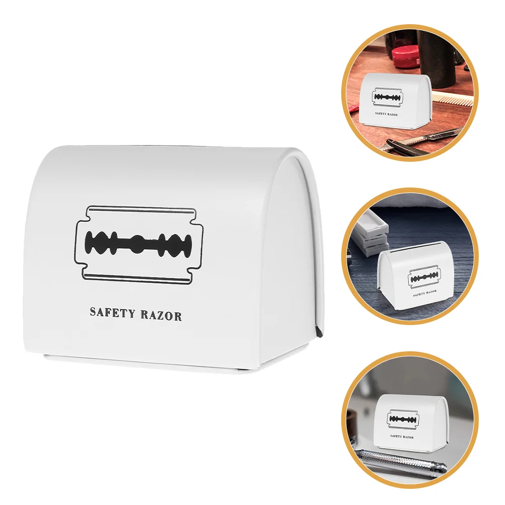 

Blade Storage Iron Box Barbershop Disposal Container Disposable Holder for Portable Hair Salon Metal Case Shaver