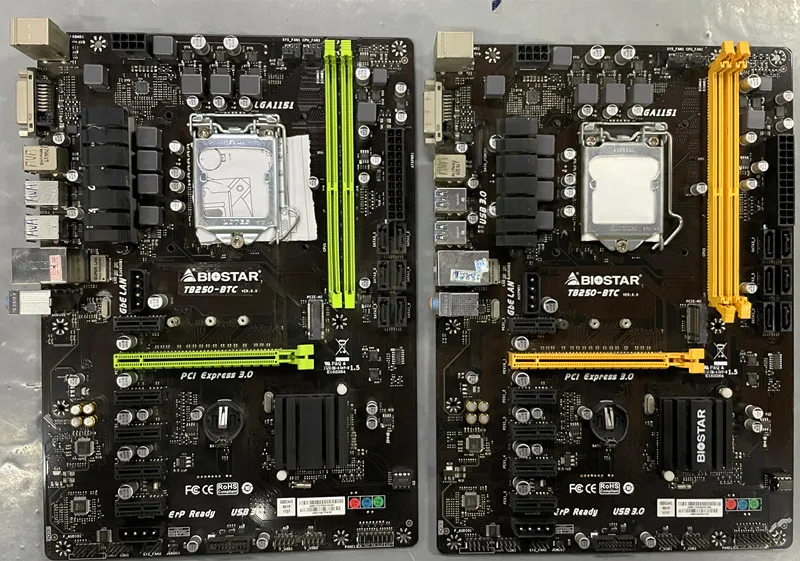 B250 마더보드, BIOSTAR TB250-BTC 6PCIE Can 6 비디오 카드 마이닝, BTC ETH ZEC ETC XMR 마이닝 B250 DDR4 용 LGA1151