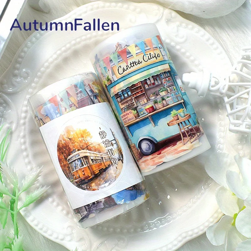 Matte PET Washi Tape City Kitten Transparent Roll Sticker Decorative Adhesive Tape For Scrapbooking Journal Aesthetic Stationery 4