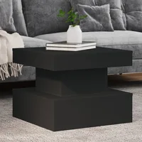 Table basse avec lumières noire 50x50x40 cm 2