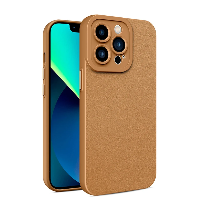 iphone 13 mini slim case Solid Color Leather Texture Silicone Phone Case For iPhone 13 12 11Pro Max X XR XS Max 7 8 Plus Camera Protection Soft TPU Cover iphone 13 mini case cheap