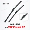  Wiper LHD Front Wiper Blades For VW Passat B7 2012 - 2015 Windshield Windscreen Window Car Rain Brushes 24"+19" 1