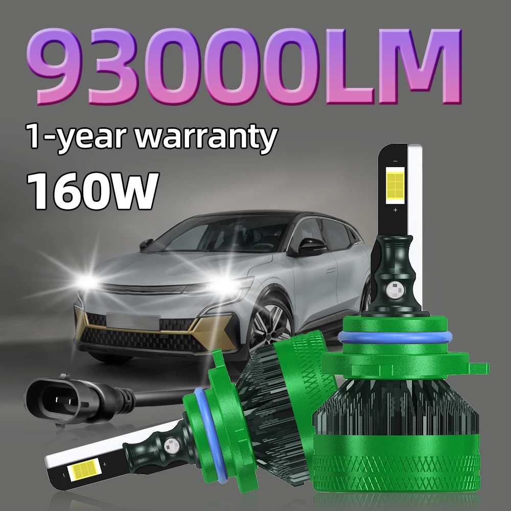 

2pcs 93000LM 160W H7 H1 LED Car Headlights H11 H4 9005 9006 Lamp for Auto 6000K Super Bright Bulbs Automobile Accessories