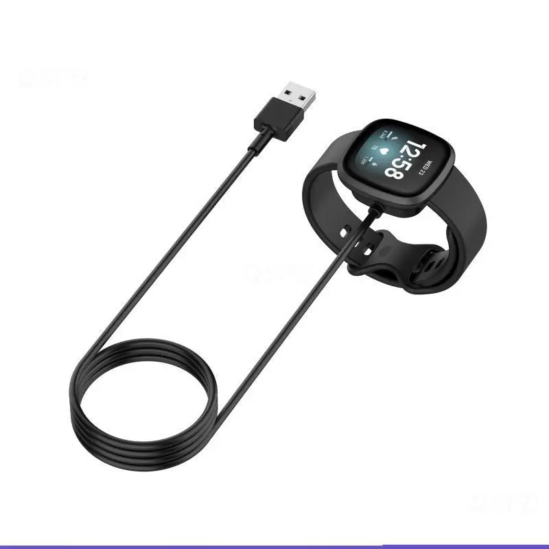 Supporto Per Caricabatterie Multifunzionale Per Fitbit Versa 3 Dock Di Ricarica Usb Nero Smart Watches Accessori Cavo Per Caricabatterie Per Orologio 