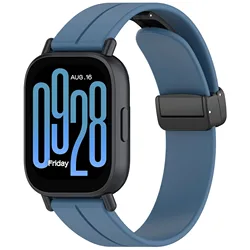 Silicone Magnetic Buckle Strap with 20mm 22mm Adjustable Band for Width 22mm (Light blue)