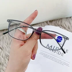 Advanced 2024 Anti - Blue Light Radiation Protection Square Reading Glasses - +400 (Gray)