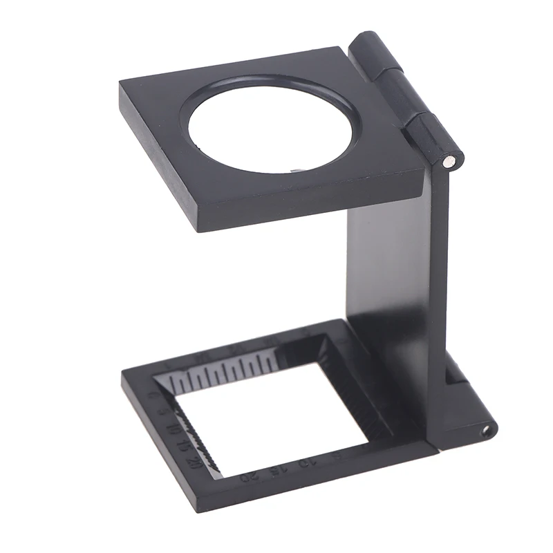 

1pc ABS Foldable Microscope Folding Magnifier Stand Loupe With Scale For Textile Optical Magnifying Glass Tool