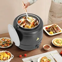 Casserole électrique pour soupe 400W, 10L, chauffe-soupe de cuisine, pot chauffe-aliments avec couvercle 35-80 ° C Pour sauces, boissons 4