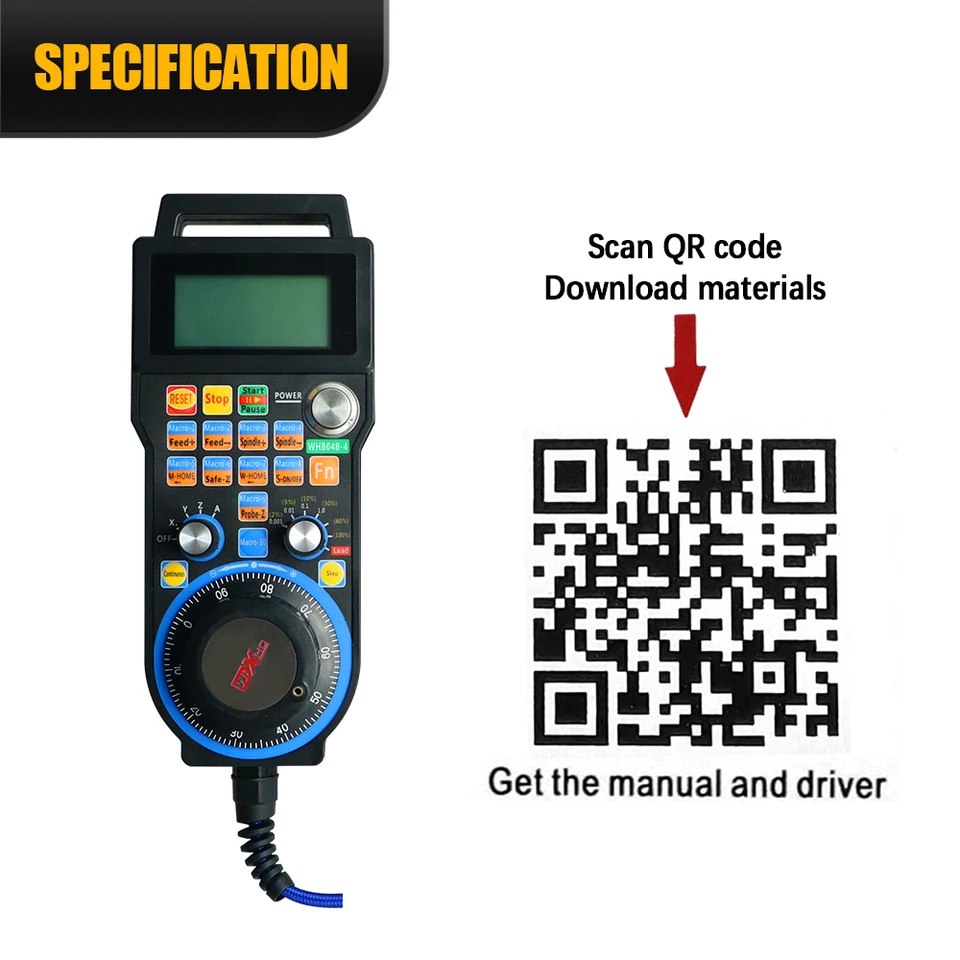 ★CNC Mach3 USBワイヤレス手動パルス発生器WHB04B-4 　新品★ XHC WHB04B CNC Wireless Handwheel