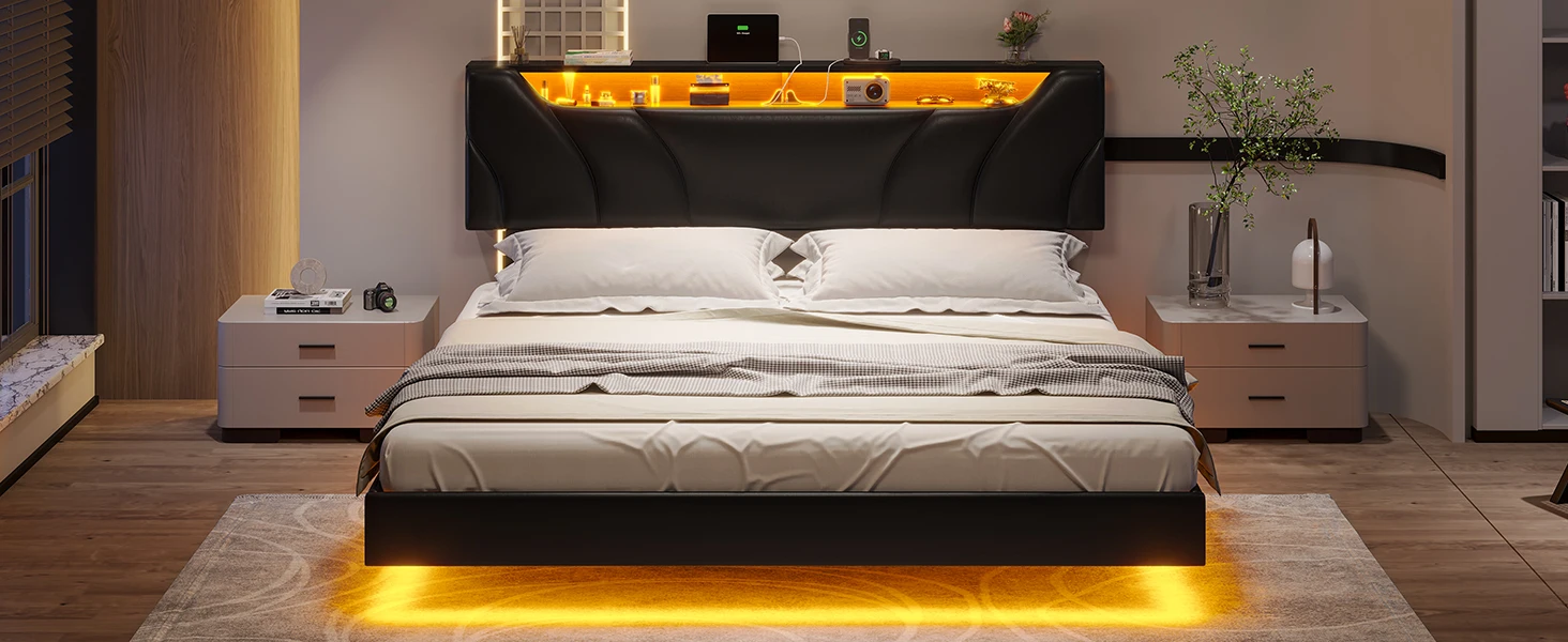 bed frame with led lights