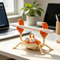 A New Creative Crab Pen Holder in the Shape of a Weightlifting Crab, a Gift Stationery Item Suitable for Home Exhibitions, Parties, Store Windows, Offices, Tables, Etc., and Is Perfect for Offices, Homes, Parties, and Family Exhibitions, as Well as Party Gifts | Fun Design | 2