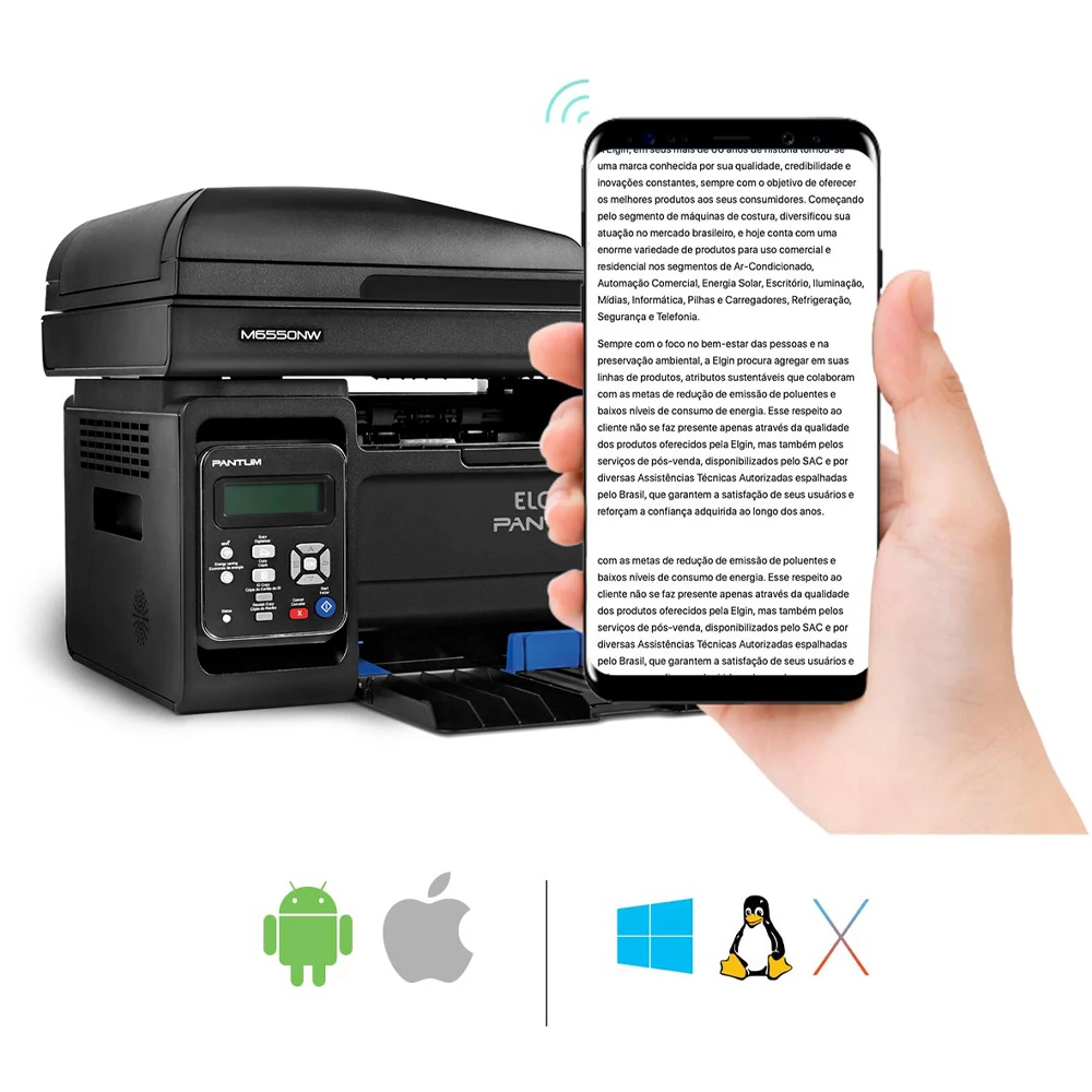 Multifuncional láser Elgin Pantum M6550NW USB Wi Fi de 127V|Impresoras  todo-en-uno| - AliExpress
