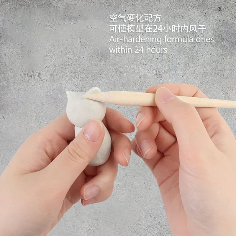 No-bake Air-dried Shaping DIY Plasticine Clay Set with 12 Colors of Paint Children's Educational Pottery Sculpture Clay Toy Gift 4